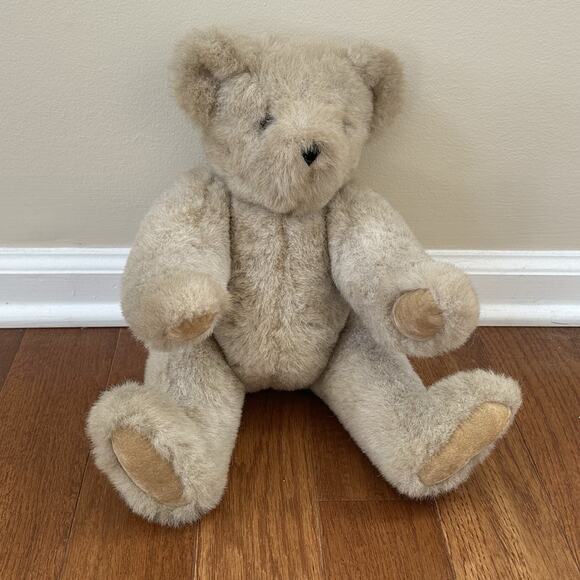 Vintage 1997 Vermont Teddy Bear Light Brown Jointed Posable 16” Plush Bear EUC - Picture 1 of 9